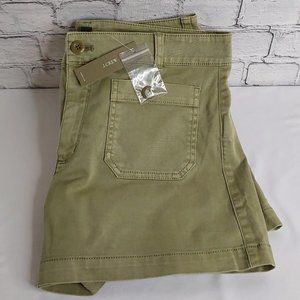J.CREW CHINO PATCH-POCKET BUTTON FRONT SHORTS